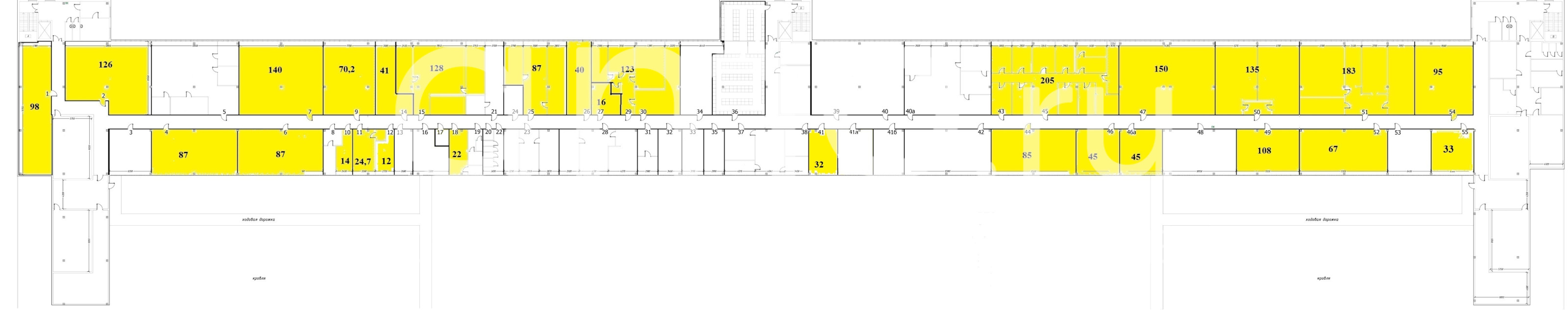 Планировка офиса 14-2298.9 м², 3 этаж, Административное здание «Торговый Дом Кунцево»